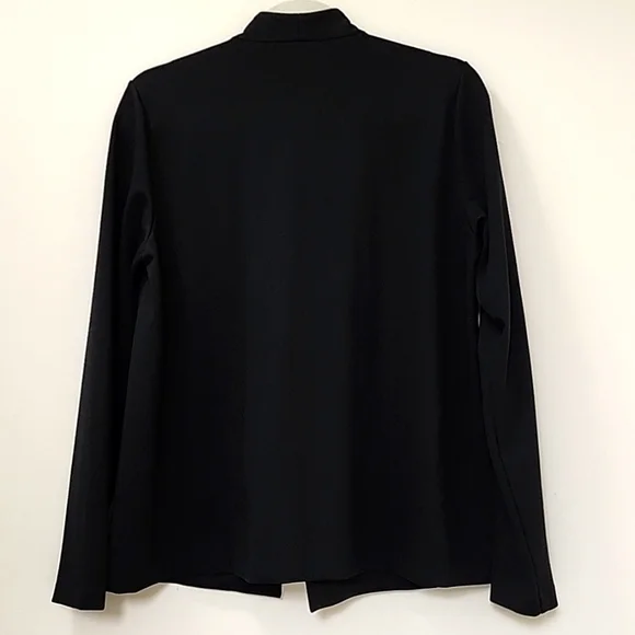 Eileen Fisher preppy Black Drape Open Blazer Office Siren size Small - Picture 10 of 17